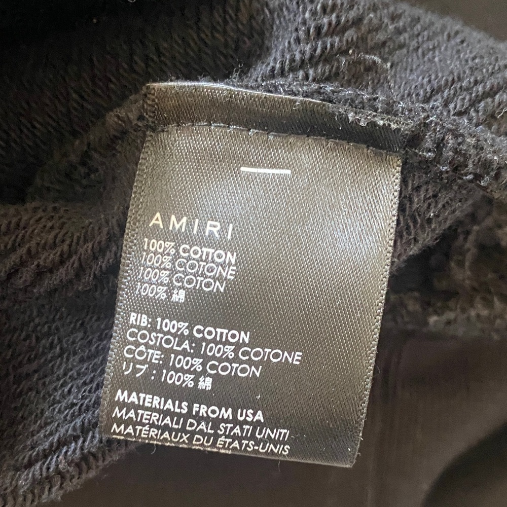 AMIRI Midnight Black Hoodie with White Logo - Picture 5 of 7